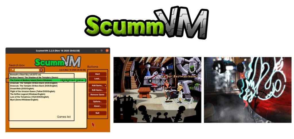 Die ScummVM Software wurde geschaffen, um Maniac Mansion, Day of the Tentacle, Sam and Max sowie weitere Spiele-Klassiker auf modernen Systemen wiederzugeben. Seit 2001 sind viele Games und Plattformen für die Nutzung dazugekommen. Hier eine Zusammenfassung.