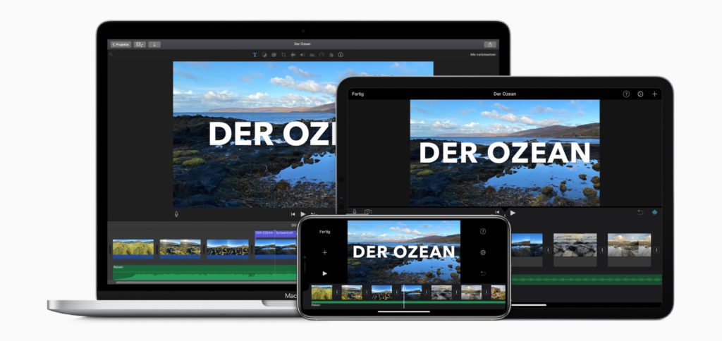 With the iMovie app from Apple, videos can be cut, edited and assembled into a film on Mac, iPhone and iPad. Effects, filters, transitions, tools for correction and adjustments and much more are available. Audio is not forgotten here either.