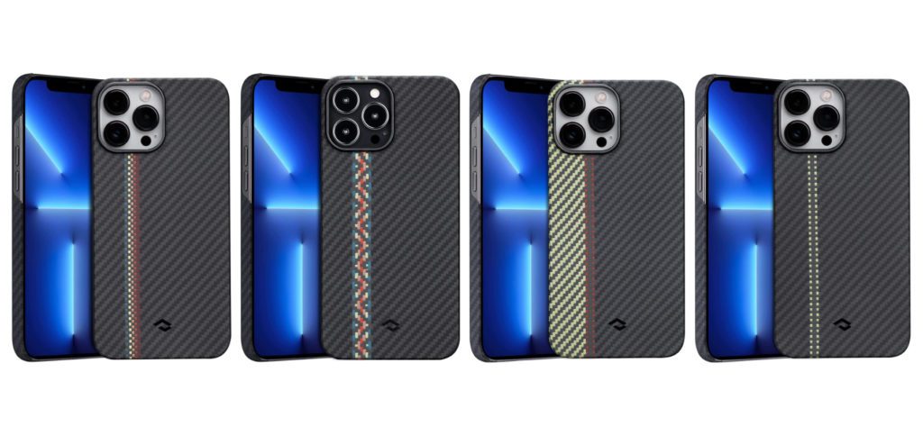 The Pitaka MagEZ Case 2 for iPhone 13 Pro (Max) with "Fusion Weaving" design offers different colors and patterns to protect the Apple smartphone.