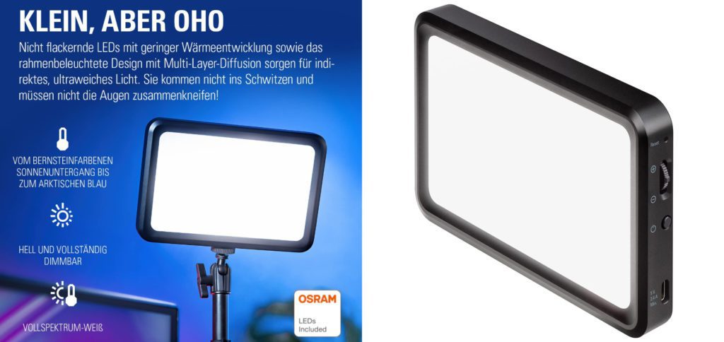Das Elgato Key Light Mini ist ein kompaktes LED-Panel mit weichem Licht für Streaming, Fotos, Videokonferenzen und mehr. Bei Amazon bekommt ihr das LED-Licht mit App-Steuerung als Prime-Mitglied mit schnellem Versand.