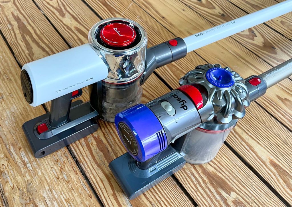 Qui puoi vedere il Redroad V17 e il Dyson V8 Absolute a confronto.