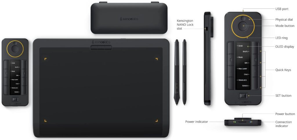 The XENCELABS drawing tablet offers two pens, multiple leads, a feature-rich remote control and more in one set! You can buy the graphics tablet cheaper on Amazon thanks to our exclusive discount codes.