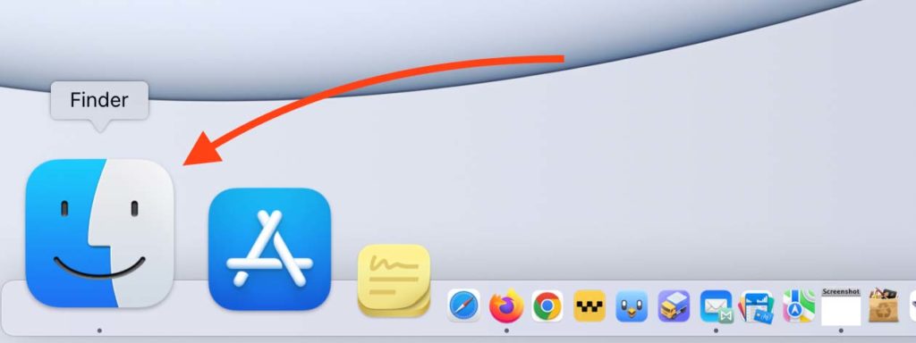 The Finder can usually be found in the bottom left of the Dock on macOS.