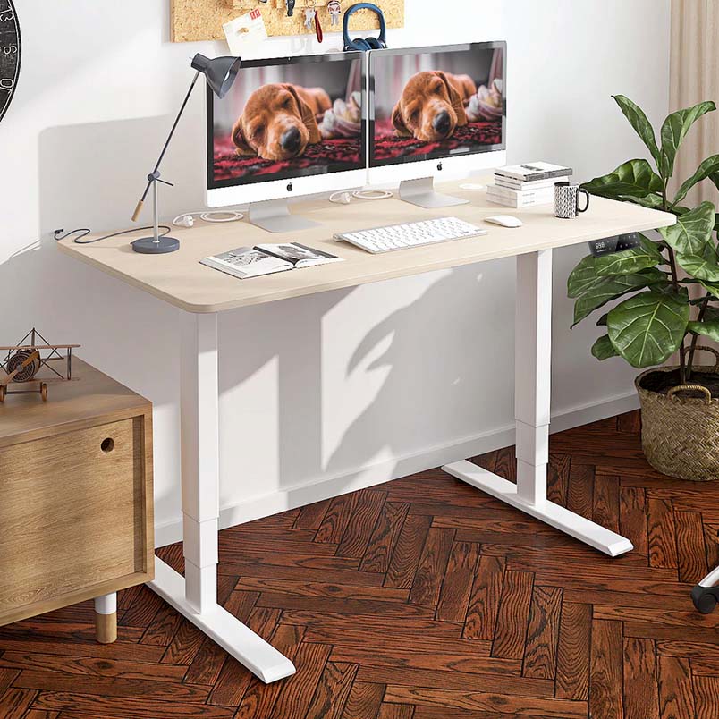 Nero MAIDeSITe Scrivania elettrica Sit-Stand Scrivania Regolabile in Altezza a 2 Livelli Scrivania Regolabile in Altezza con potente Motore Telaio da Tavolo Elettricocon 4 tastiere a Memoria 