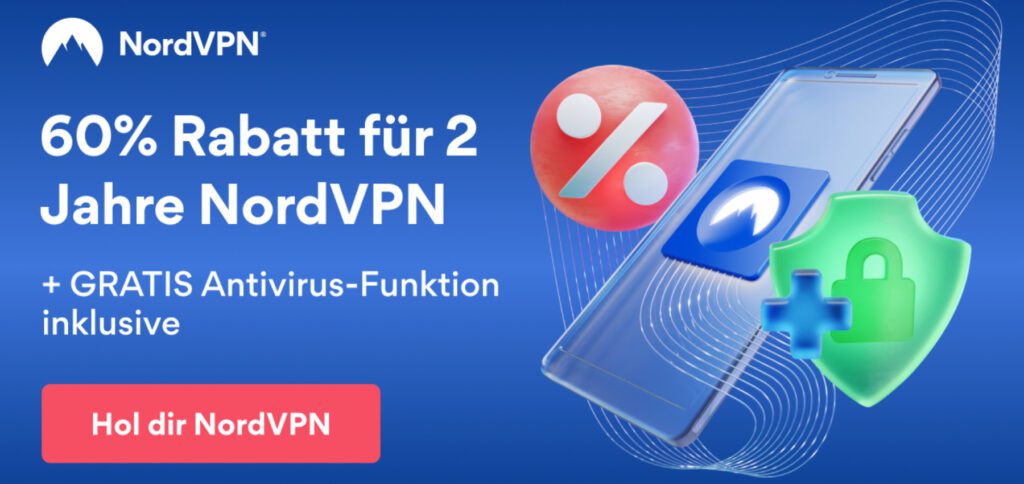 With the promotional link from this post, you can get NordVPN with a 15% discount and free antivirus software until June 2022, 60. So you only pay 2,89 euros for two years for more data security and anonymity on the Internet.
