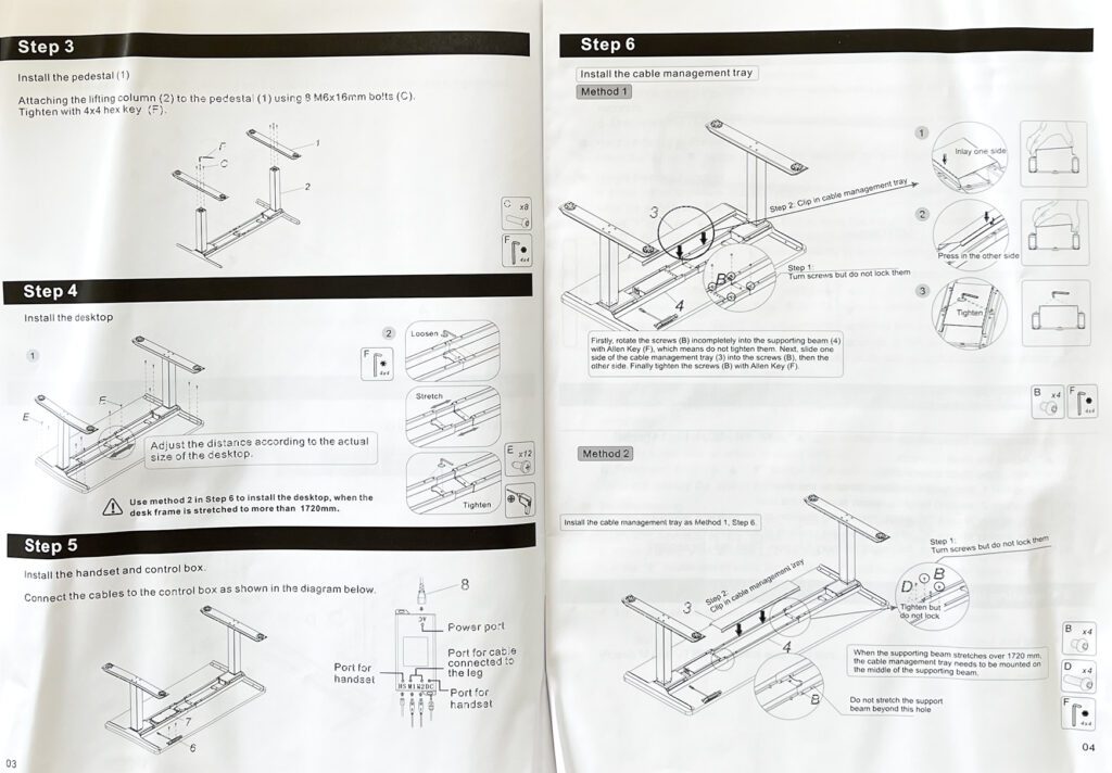 Here is an example page of the manual so you can see how it is designed. I got along with it quite well and after about 25 minutes the table was ready.
