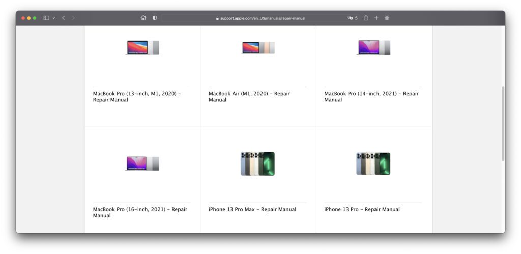 Samoobsługowa naprawa Apple: Oprócz instrukcji dla aktualnych modeli iPhone'a, są teraz instrukcje dla MacBooka Air i MacBooka Pro z 2020 i 2021 roku. Chociaż pliki PDF mają charakter informacyjny, pokazują również, że naprawa laptopów Apple jest znacznie łatwiejsza i tańsza musi stać się.