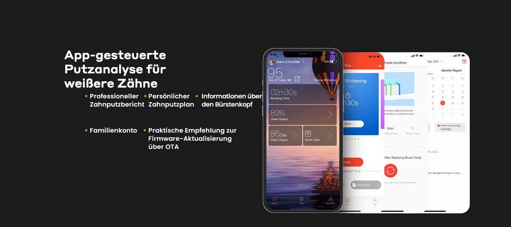 L'app Oclean offre account di famiglia, crea un rapporto di pulizia e informa sugli aggiornamenti del firmware e sulle condizioni della testina.