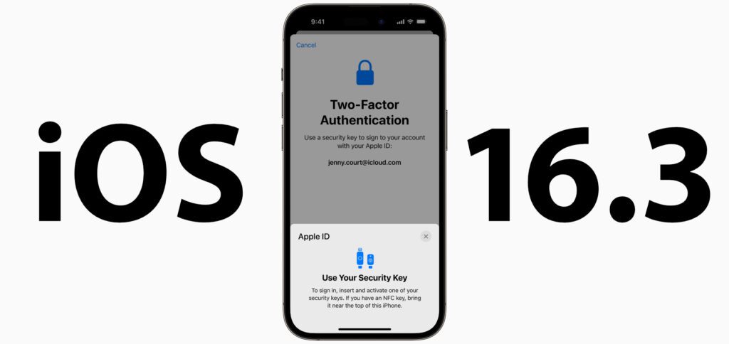 Ab iOS 16.3 und iPadOS 16.3 könnt ihr hardwarebasierte Apple-ID Sicherheitsschlüssel an iPhone und iPad nutzen. Diese nutzen FIDO-zertifizierte Technologien. 
