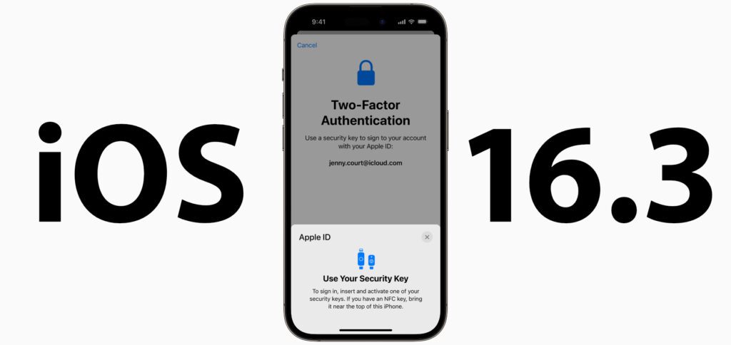 Ab iOS 16.3 und iPadOS 16.3 könnt ihr hardwarebasierte Apple-ID Sicherheitsschlüssel an iPhone und iPad nutzen. Diese nutzen FIDO-zertifizierte Technologien.
