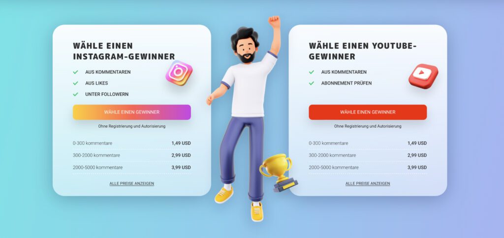 You to Gift ist ein Online- und App-Service, mit dem Gewinnspiele auf Instagram und YouTube ganz leicht umgesetzt werden können – auch und vor allem bei einer großen Menge auszuwertender Daten.