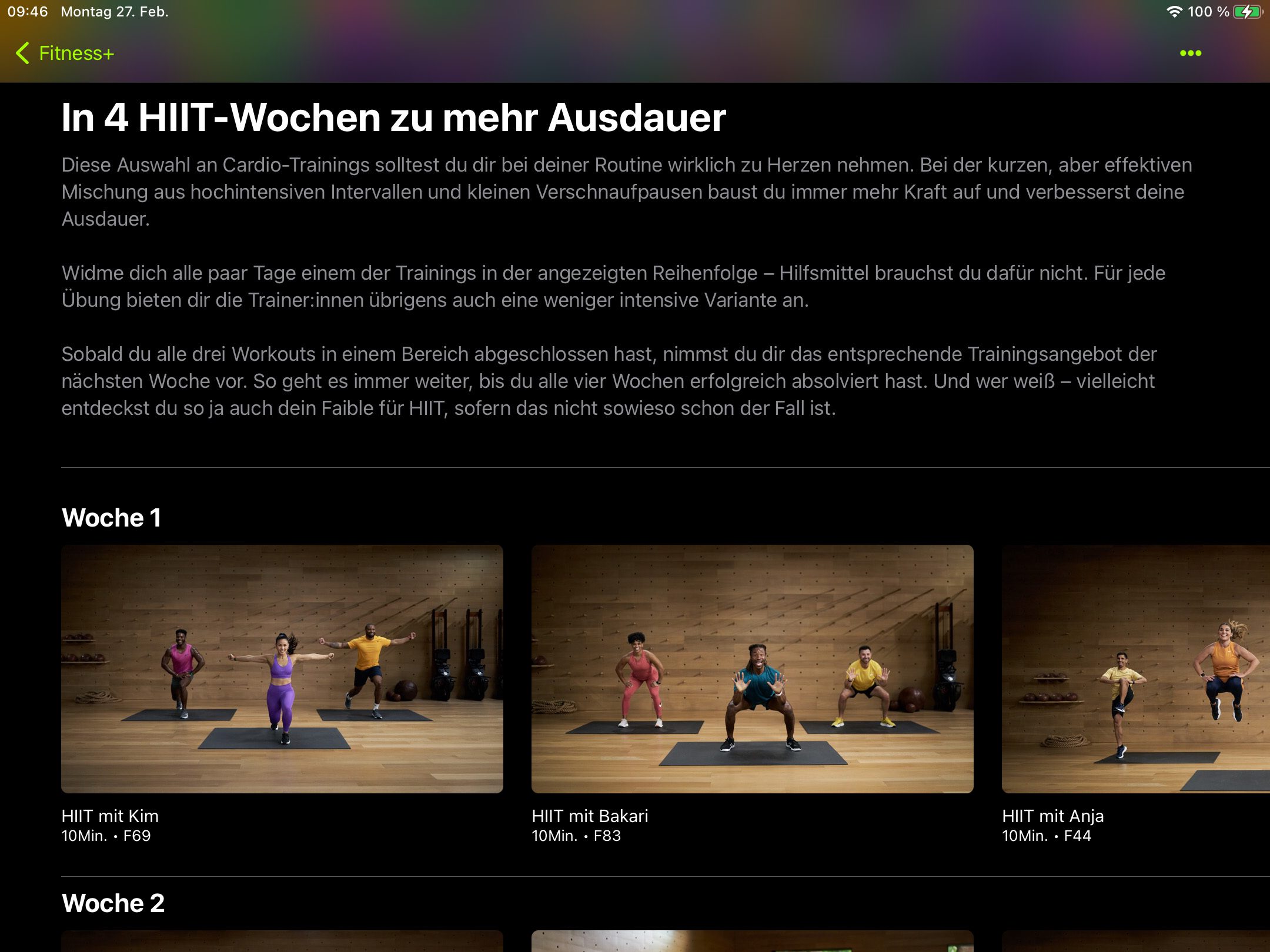 Die 4-Wochen-HIIT-Collection ist nur eine von vielen, aus denen man sich etwas aussuchen kann.