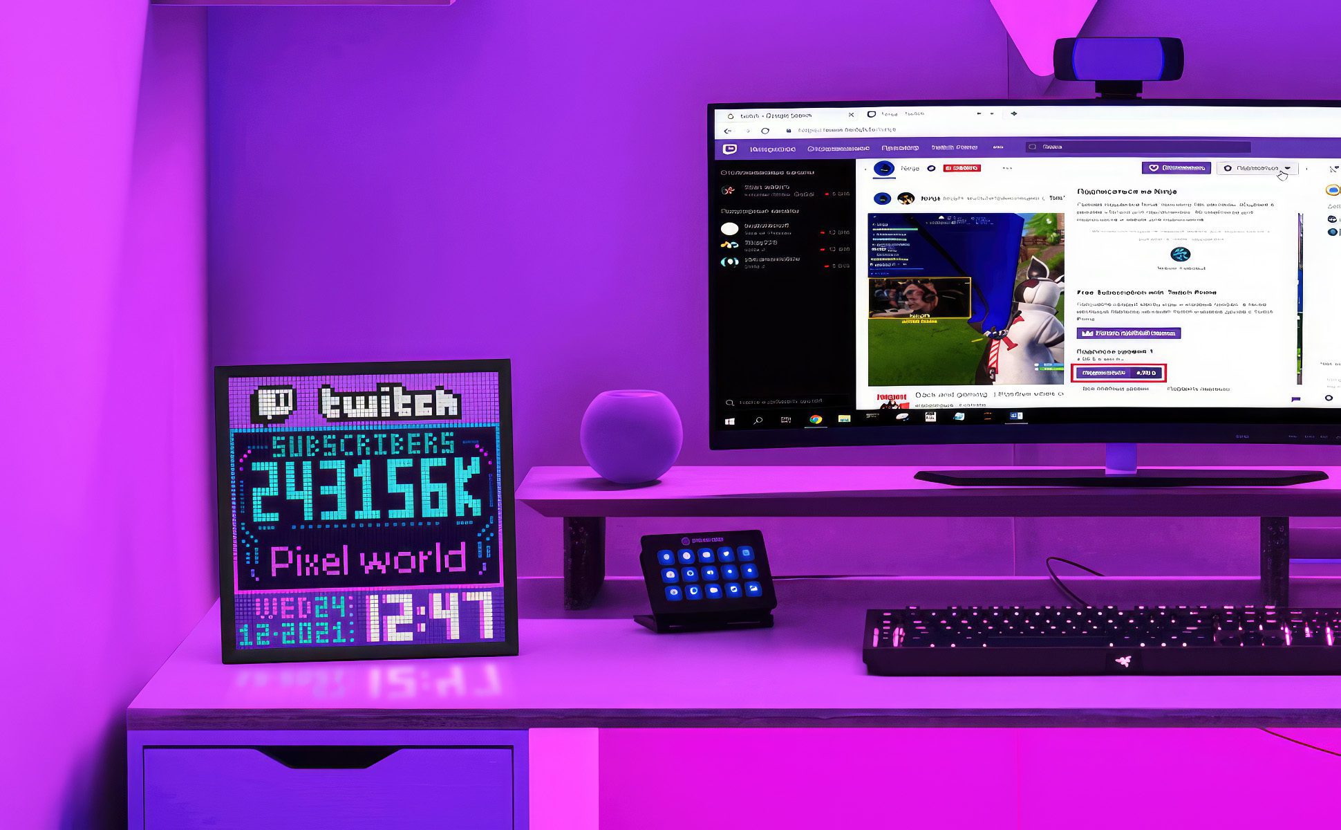 Auch für die Anzeige der Zuschaueranzahl bei Twitch kann man das Pixoo 64 Display nutzen.