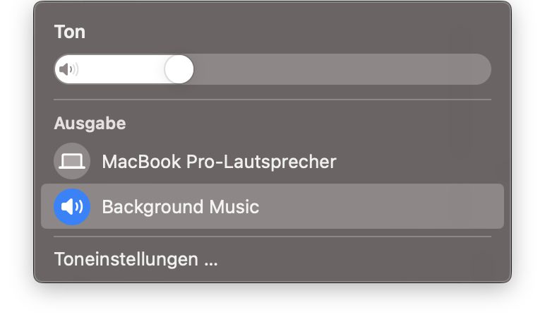 Zwischen den macOS-Einstellungen und der individuellen Lautstärke-Steuerung könnt ihr über das Lautsprecher-Symbol in der Menüleiste wechseln.