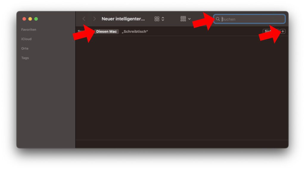 Legt ihr unter macOS einen intelligenten Ordner an, dann könnt ihr dafür Suchbegriffe (Suchfeld), Suchorte (Verzeichnis-Namen) und verschiedenste Parameter (Such-Regeln über das Plus-Symbol) festlegen.