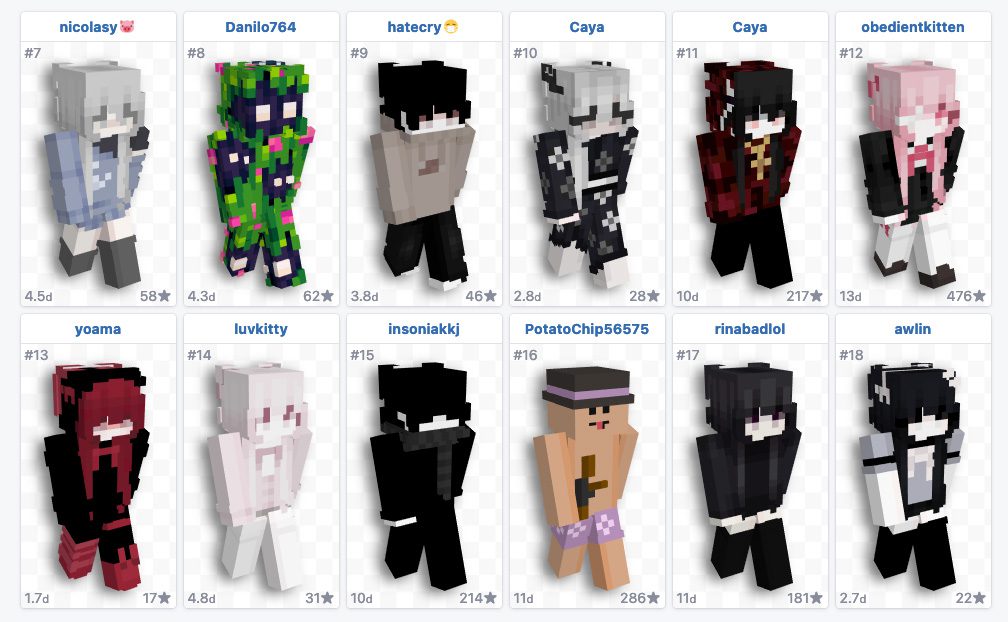 Auch etliche tolle Skins für den Minecraft-Charakter sind auf dem Portal verfügbar.