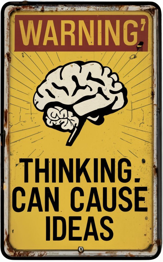 Achtung: Nachdenken kann Ideen verursachen. Könnte ich in mein Büro hängen. Passiert halt manchmal.