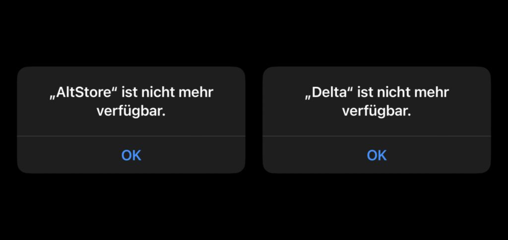 iPhone-Meldung: AltStore ist nicht mehr verfügbar. Wenn ihr diesen Fehler angezeigt bekommt, findet ihr hier die Lösung.