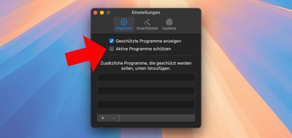 Kann zum Hindernis werden: Die Deinstallation laufender Programme wird verhindert, wenn hier das Häkchen gesetzt wurde.