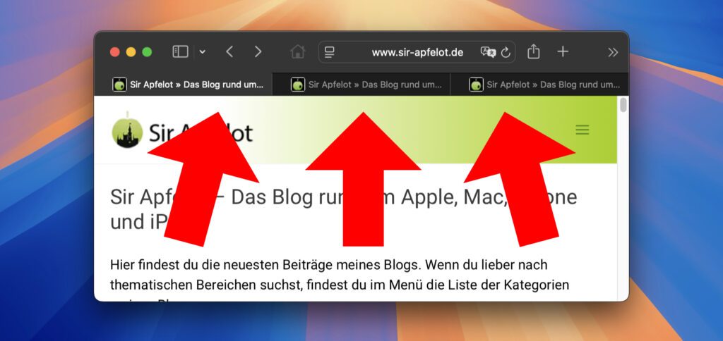 Am Apple Mac in Safari die vorige oder nächste Seite in einem eigenen Tab öffnen. In der folgenden Anleitung zeige ich, wie das geht.