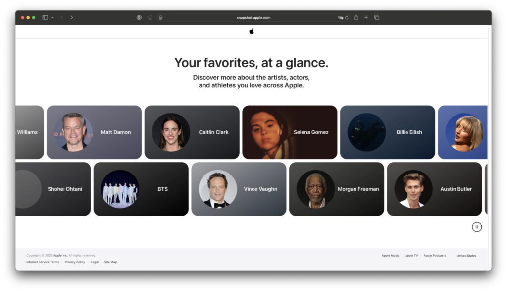 Die neue Unterseite von Apple.com