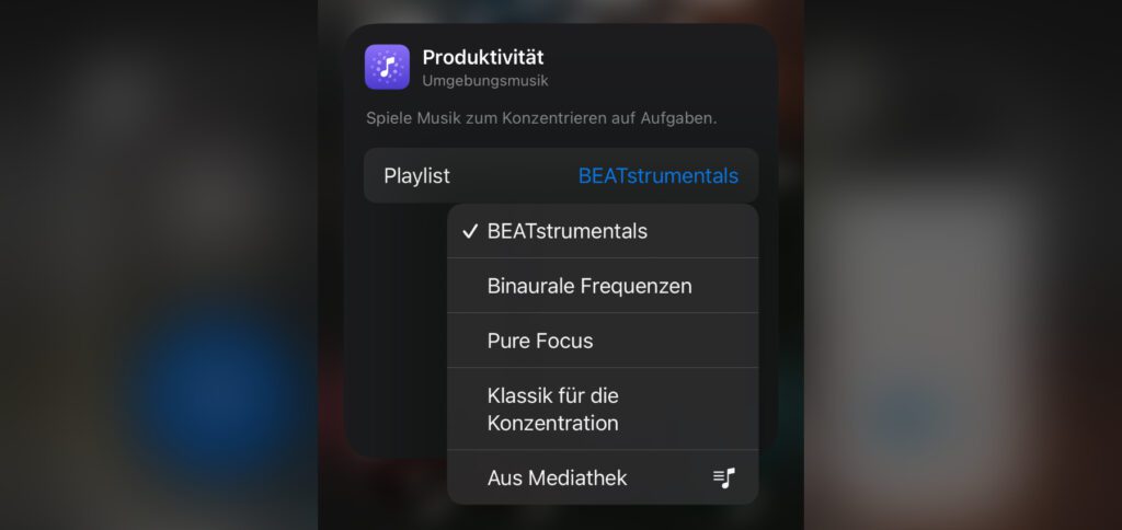 Auf dem Apple iPhone die Umgebungsmusik-Wiedergabelisten anzeigen und ändern – hier zeige ich Schritt für Schritt, wie das geht.
