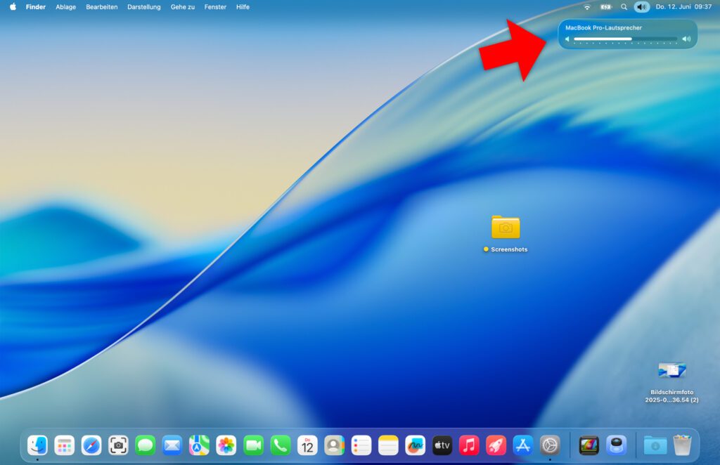 Lautstärke ändern unter Tahoe