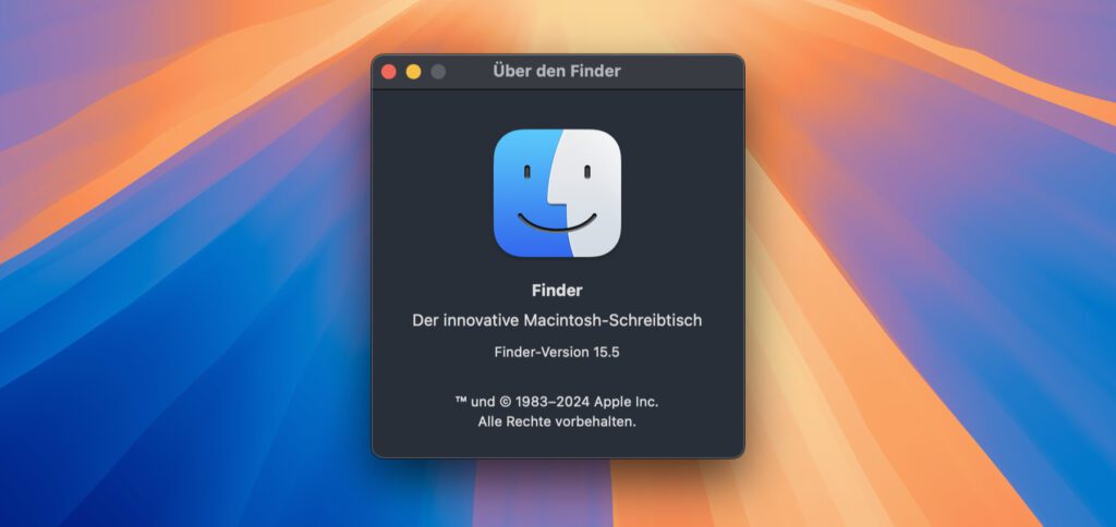 Das Finder-Logo unter macOS 15 Sequoia.