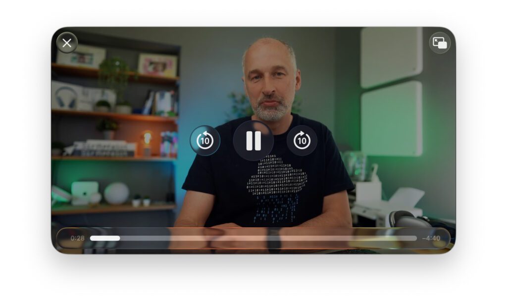Die PiP-Ansicht bietet ein stärkeres Glas-Design.