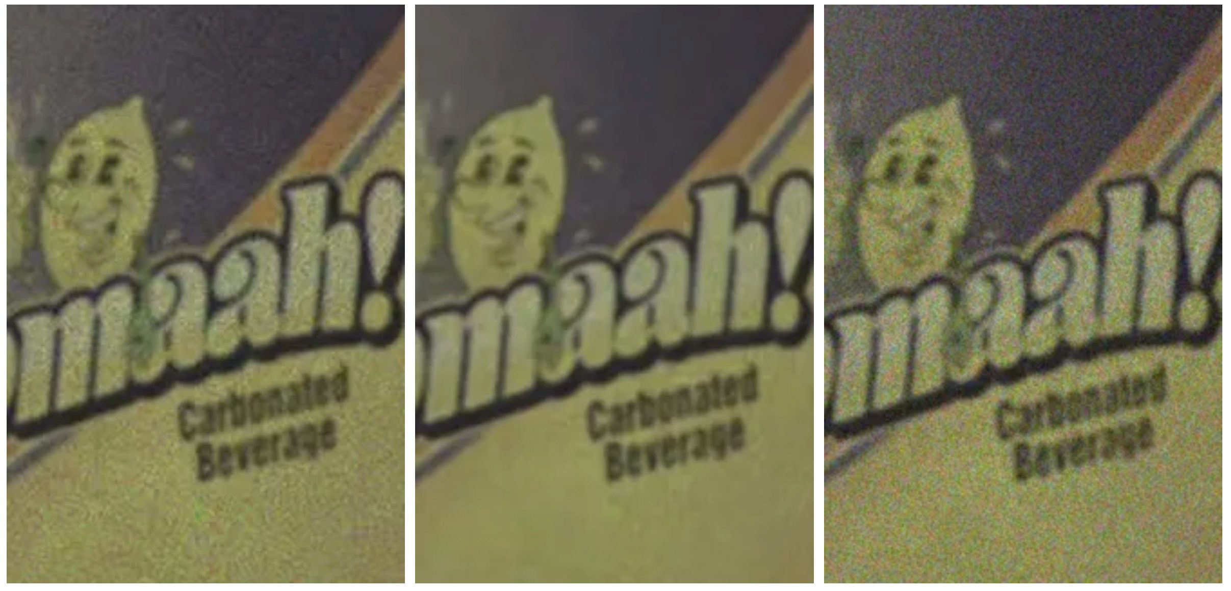 Vergleichsgrafik Original, ohne FGS und mit FGS