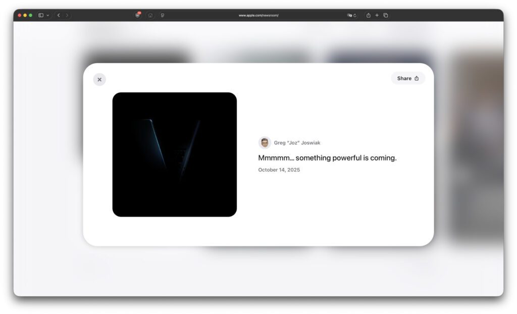 Der Apple-Vorstand und Marketing-Chef Greg "Joz" Joswiak hat die baldige Präsentation des M5 MacBook Pro angekündigt. Alle aktuellen Gerüchte zum Laptop gibt's hier!