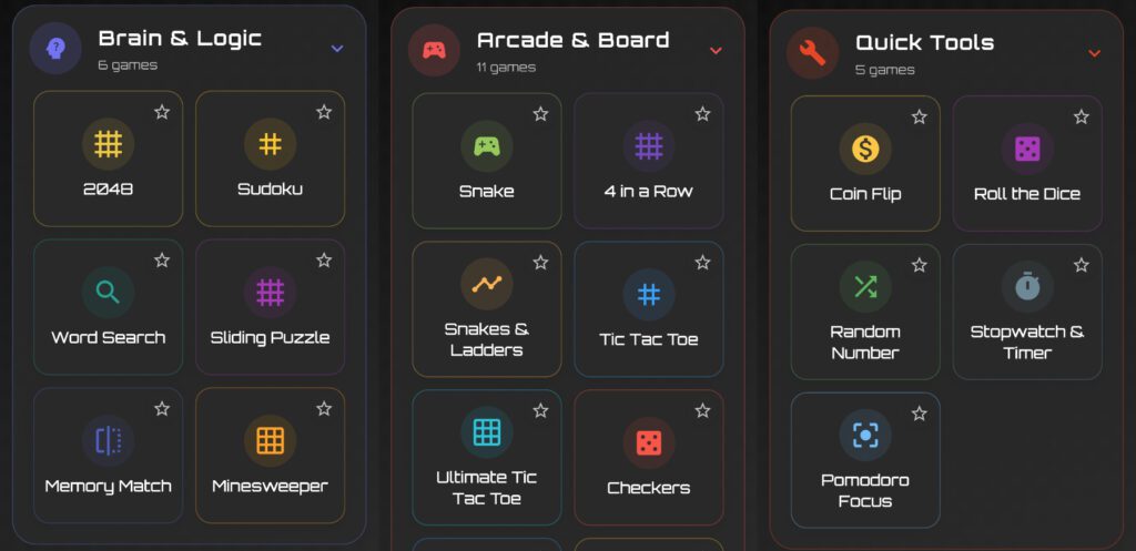 Ein Auszug aus der Auswahl der Game Nest Angebote.