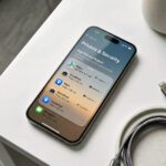 iPhone zeigt den App-Datenschutzbericht unter iOS 26 mit Zugriffsanzeigen für Standort und Kamera