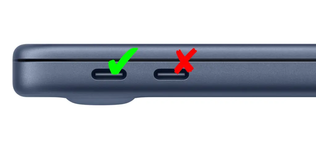 Am MacBook Neo befindet sich der DFU-Anschluss ganz links (bzw. ganz hinten, wenn das Gerät vor dir steht).