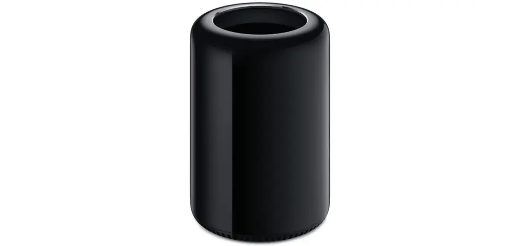 Man sieht sofort, warum der Mac Pro von 2013 den Spitznamen Mülleimer bekommen hat.