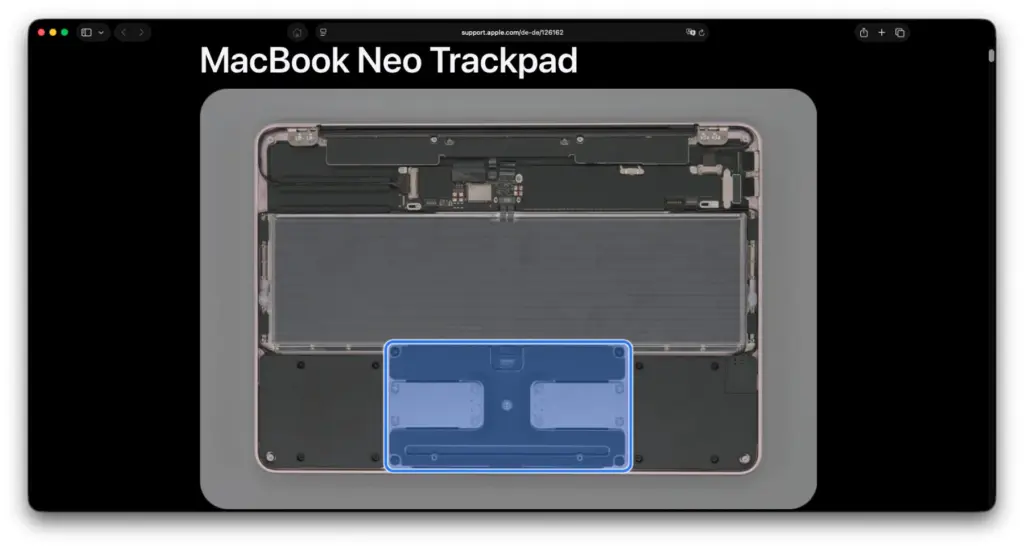 Aus dem MacBook Neo Reparatur-Handbuch von Apple.