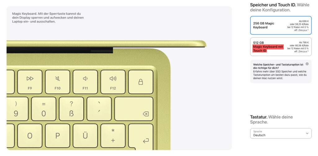 Auswahl im Apple Store