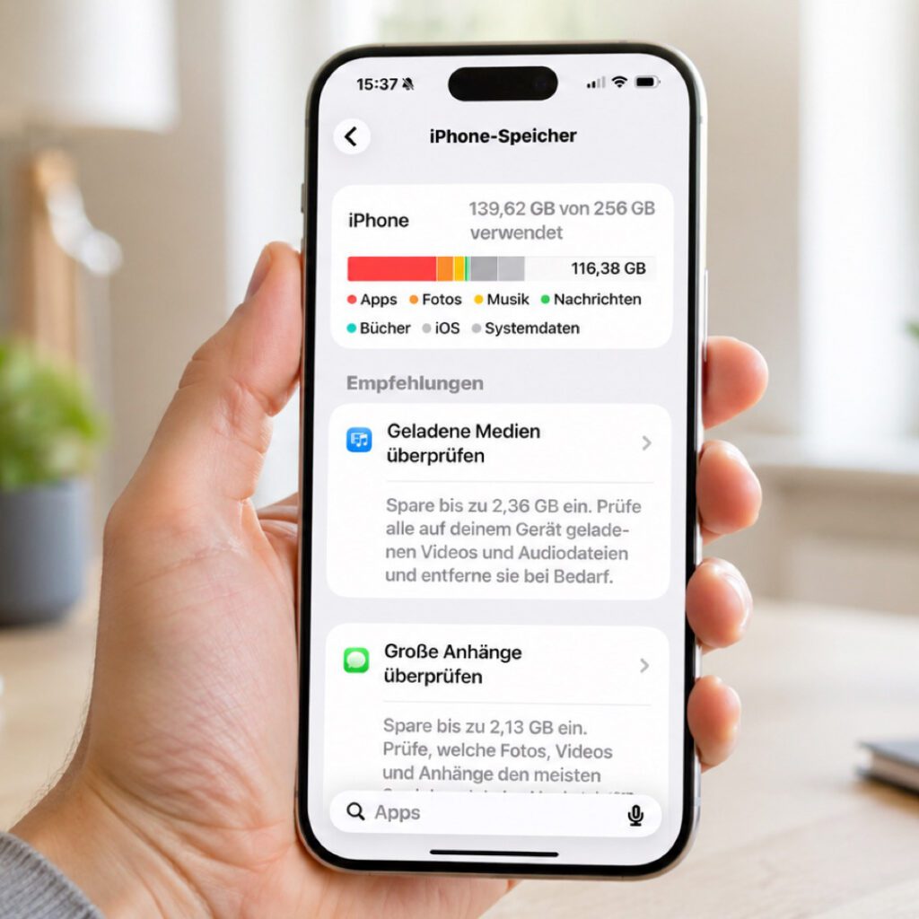 Speicherauslastung am iPhone
