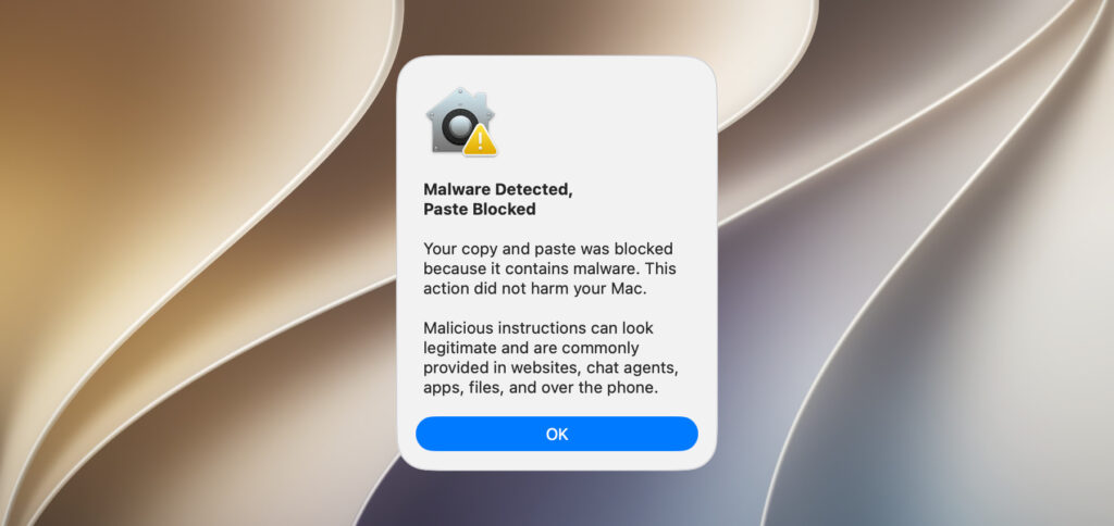 Malware erkannt, Einsetzen blockiert – Diese und weitere Terminal-Warnungen zu schädlichen Codes und Skripten von macOS erklärt Apple in einem neuen Support-Dokument.