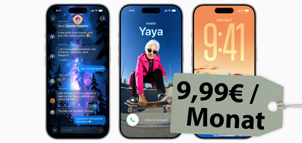 Wer das tägliche Limit in Image Playground entfernen oder KI-Funktionen für HomeKit-Überwachungskameras nutzen will, muss monatlich mindestens 9,99 Euro für iCloud+ ausgeben.
