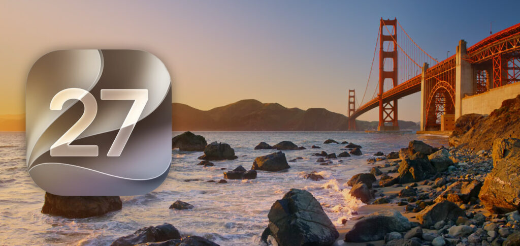 Der dritten Vorab-Version von macOS 27 wurde ein Foto der Golden Gate Bridge als Hintergrundbild hinzugefügt.