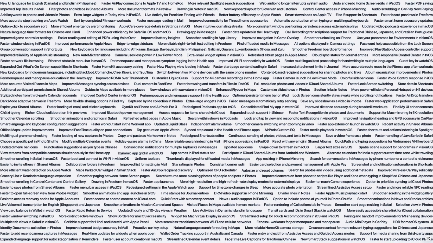 Einige der während des WWDC26-Starts aufgeführten Neuerungen, Anpassungen und Verbesserungen der 27-Systeme für iPhone, iPad, Mac und Co.